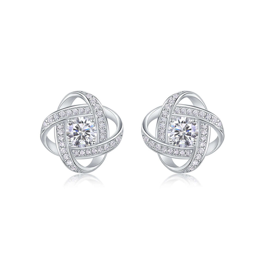 0.5 Carat Moissanite Stud Earrings in S925 Sterling Silver with Platinum Plating