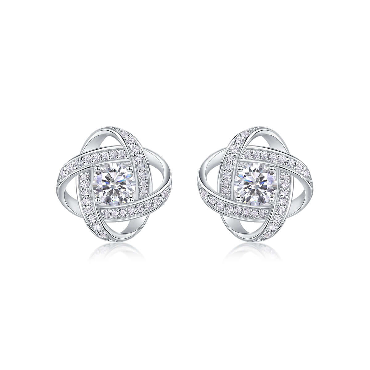 0.5 Carat Moissanite Stud Earrings in S925 Sterling Silver with Platinum Plating