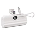Stay Charged Anywhere: 5000mAh Portable Fast Charger with Built-In Cables for iPhone and Samsung