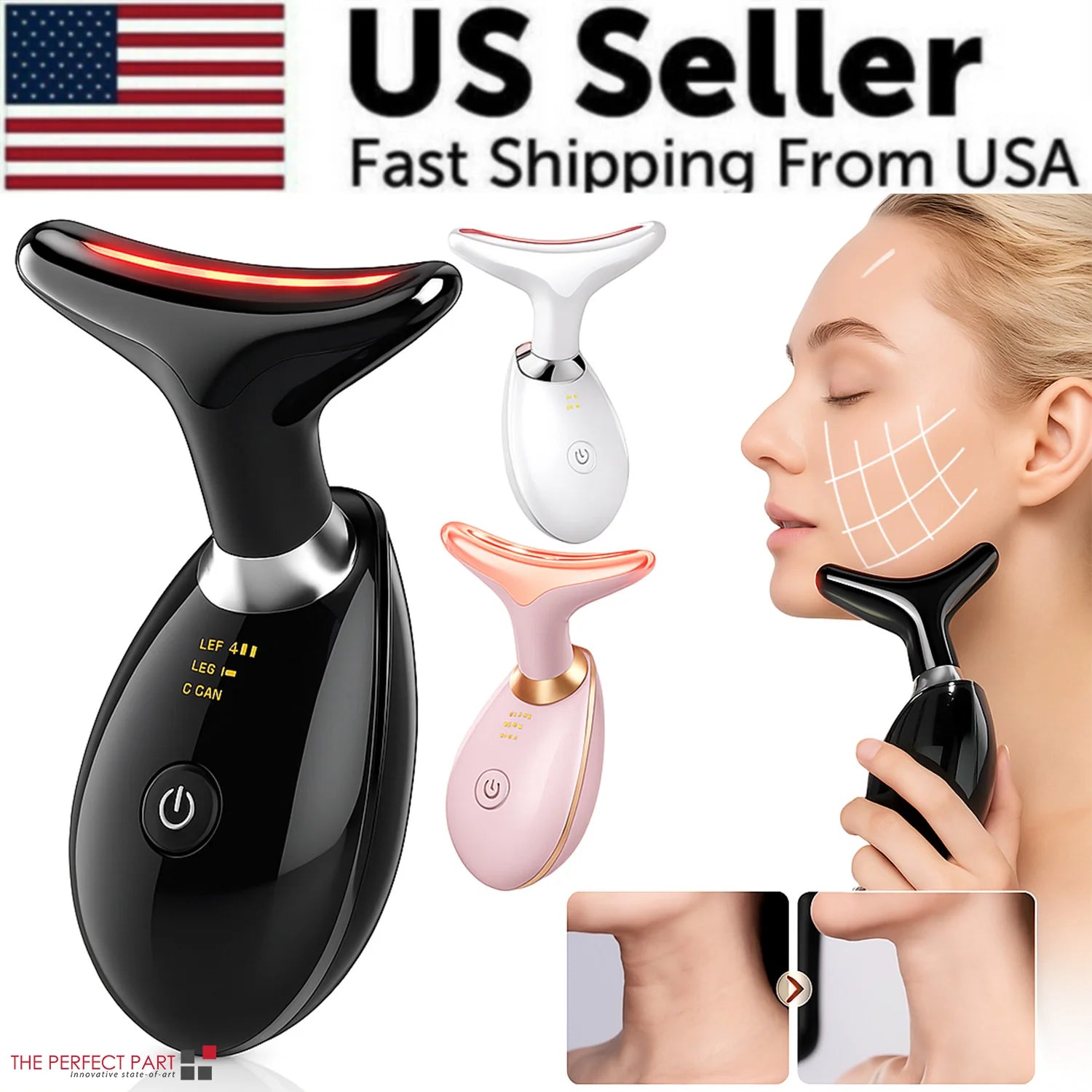 Revolutionary Neck and Face Lifting Massager Device with LED Technology for Youthful Skin and Double Chin Reduction