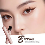 Dual-Tip Waterproof Liquid Eyeliner Stamp with Integrated Wing Stencil in Black and Brown - Smudge-Proof and Long-Wearing