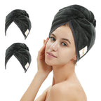 Transform Your Hair Care Routine with M-Bestl Microfiber Hair Towel Wrap Set - Quick Dry, Anti-Frizz, Lightweight Turbans in Pink & Beige (2 Pack) for Long Thick Curly Hair