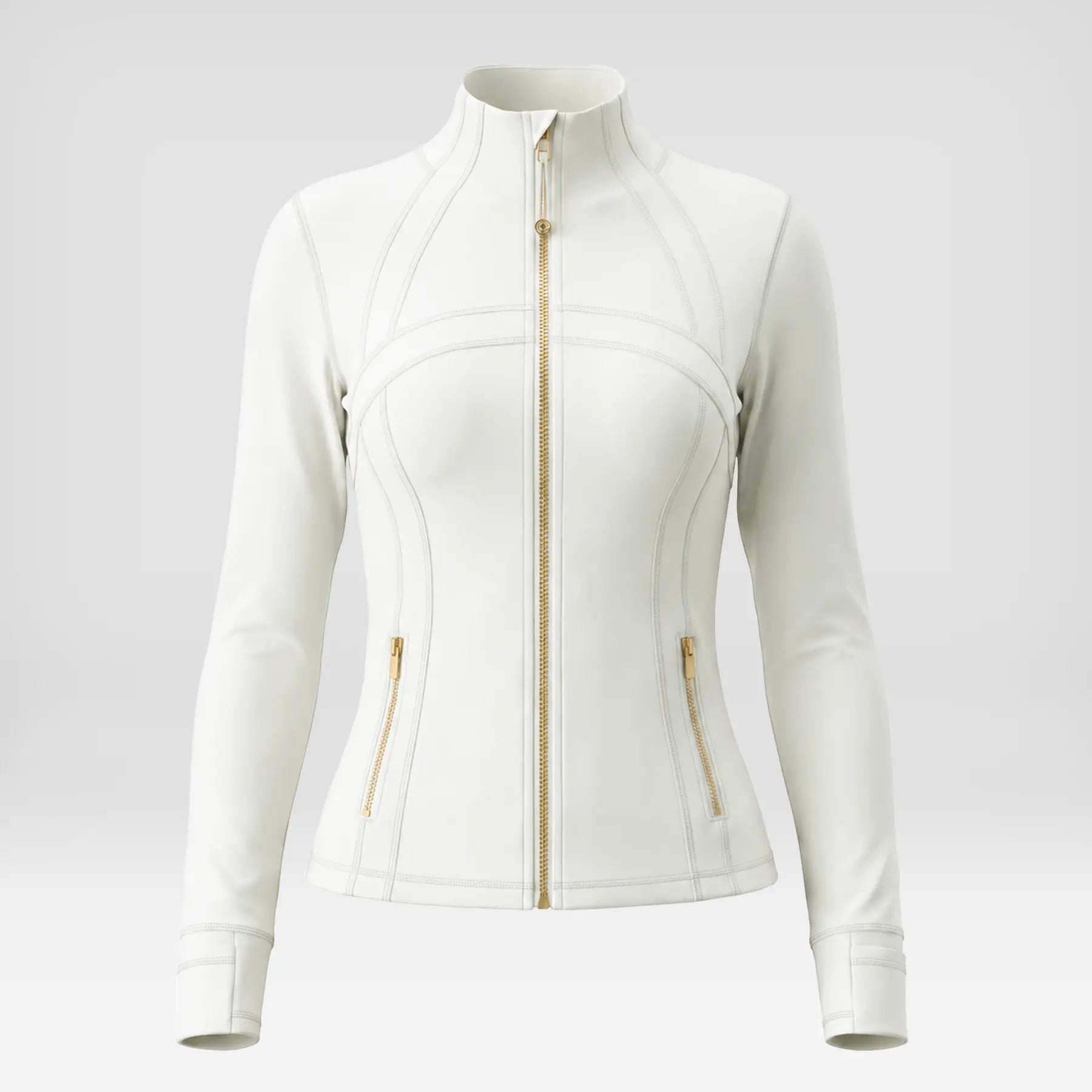 Women's Summer Athletic Track Jacket with Long Sleeves, Stand Collar, and Polka Dot Texture, Designed for Slim Fit, Ideal for Yoga, Gym, Running, Tennis, and Golf, Made from Stretchy Nylon Spandex Brushed Fabric