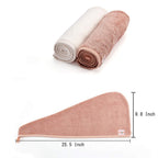 Transform Your Hair Care Routine with M-Bestl Microfiber Hair Towel Wrap Set - Quick Dry, Anti-Frizz, Lightweight Turbans in Pink & Beige (2 Pack) for Long Thick Curly Hair