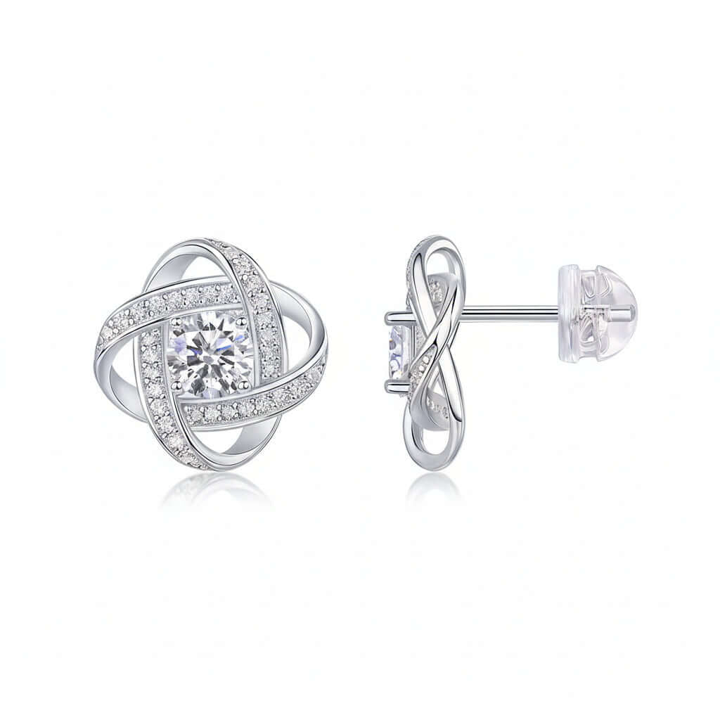 0.5 Carat Moissanite Stud Earrings in S925 Sterling Silver with Platinum Plating