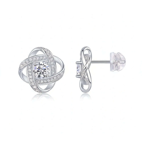 0.5 Carat Moissanite Stud Earrings in S925 Sterling Silver with Platinum Plating