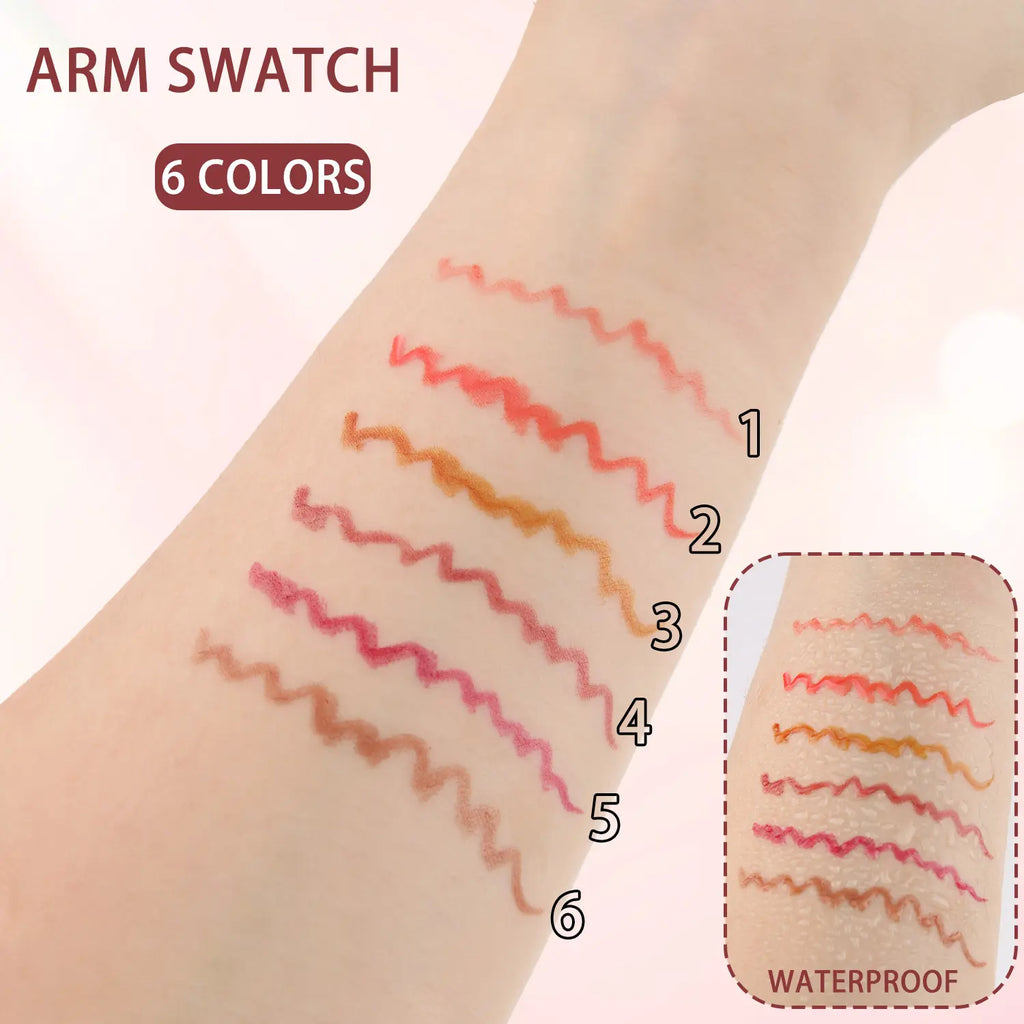 Elevate Your Look with the RVQ 6-Color Waterproof Silky Precision Definer - The Ultimate Long-Lasting Lip Solution!