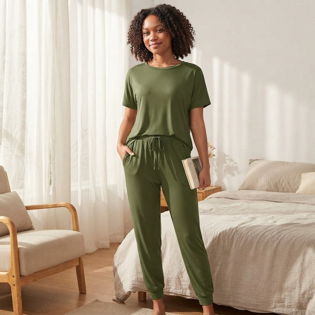 Stretchy Two-Piece Lounge Set