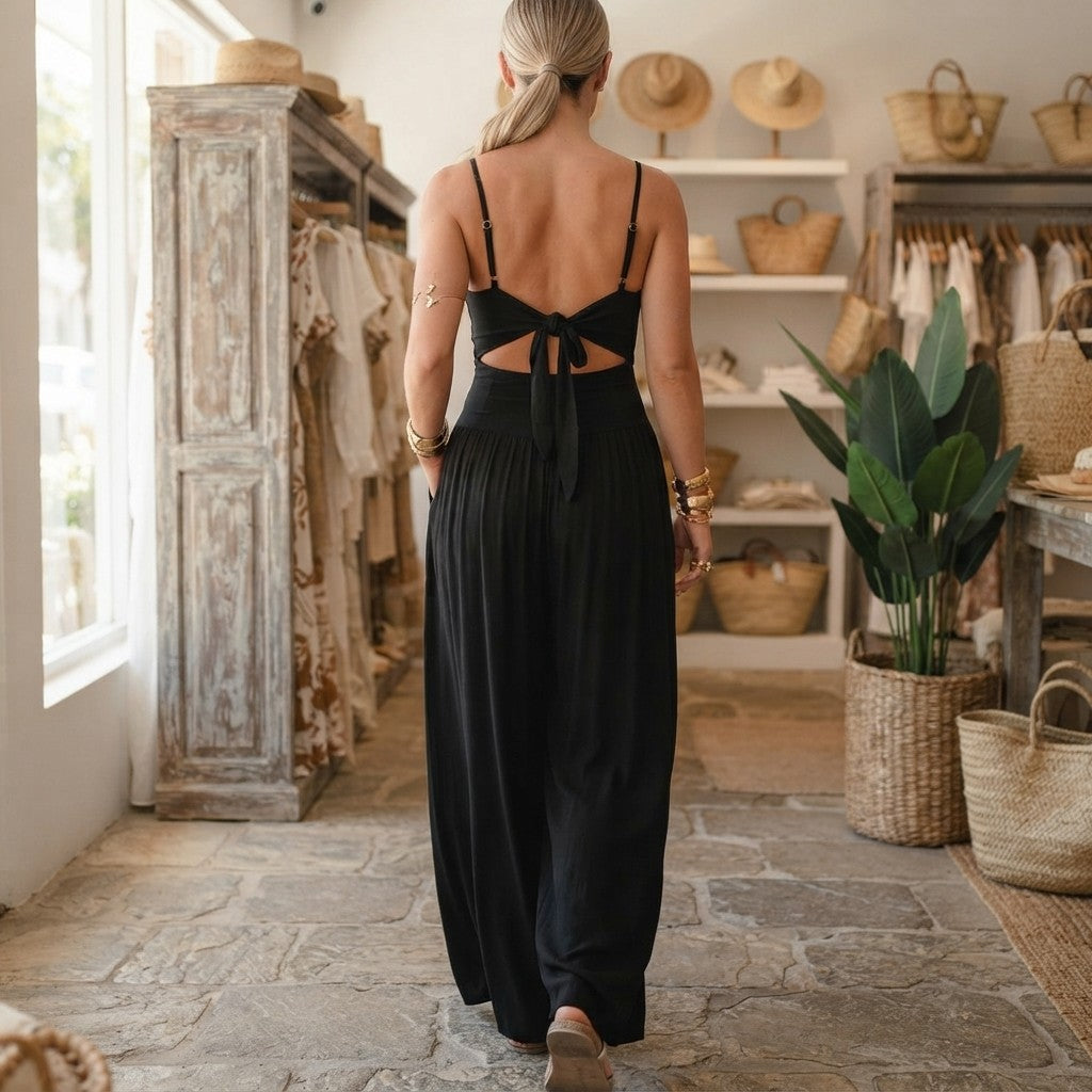 Adjustable Backless Cami Romper
